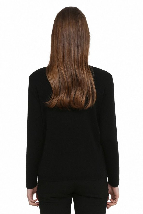 Kristal Hotfix Detaylı Italyan Yün Bluz - Resim 2