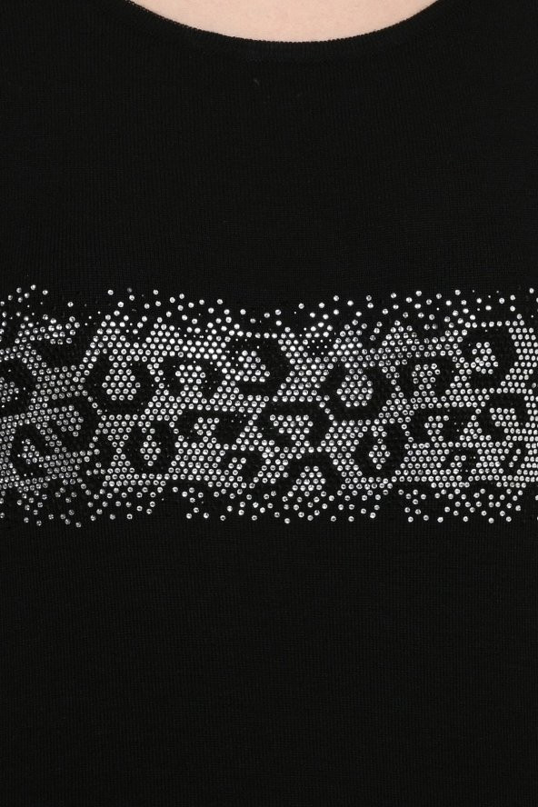Kristal Hotfix Detaylı Italyan Yün Bluz - Resim 4