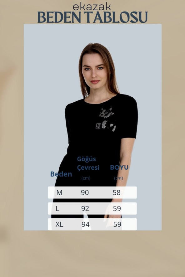 Kristal Taş Hotfix Köpekbağılı Baskılı Kısa Kollu Bluz - 5