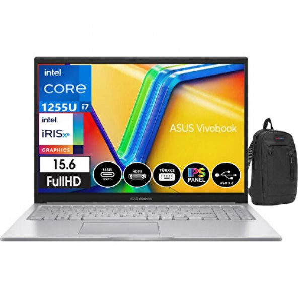 Asus Vivobook X1504ZA-BQ324 Intel Core I7 1255U 16GB 1tb SSD 15.6 WINDOWS11HOME Fhd Dizüstü Bilgisayar X1504ZA23+ZETTAÇANTA