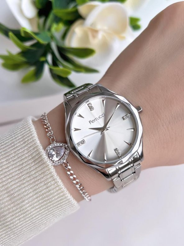 BLKT.2.965 Ferrucci Kadın Kol Saat 30 Mt Suya Dayanıklı Çelik Kordon Kararmaz Renk Atmaz+Bileklik - Resim 2