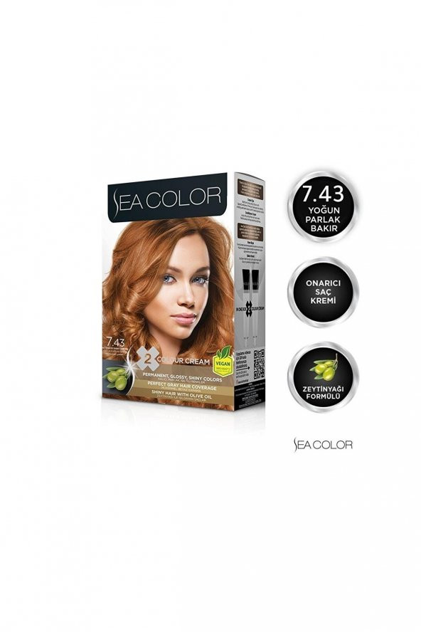 Sea Color Kit Saç Boyası-7.43 Yoğu Parlak Bakır