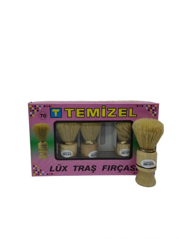 Temizel Berber Kuaför Sakal Traş Fırçası Kıl Ahşap Saplı 6 Ad No:70
