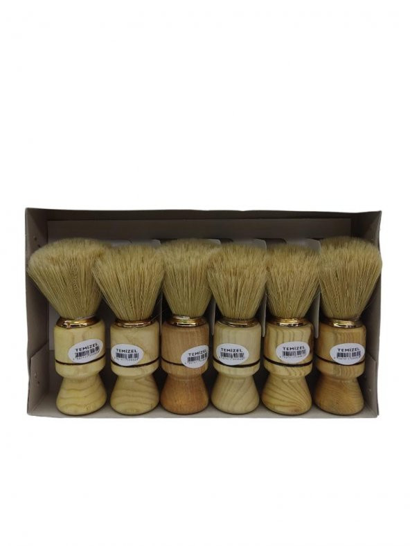 Temizel Berber Kuaför Sakal Traş Fırçası Kıl Ahşap Saplı 6 Ad No:70 - 3