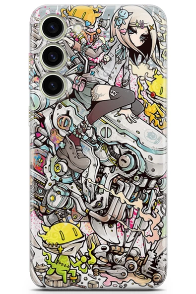 Samsung Galaxy S23 Plus Kılıf Orijinal Seri Anime 03 Kız Arka Kapak Mor