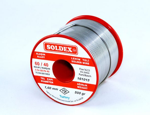 Soldex 60-40 Lehim Teli 500 Gr 0.75 mm - Sn60  Pb40