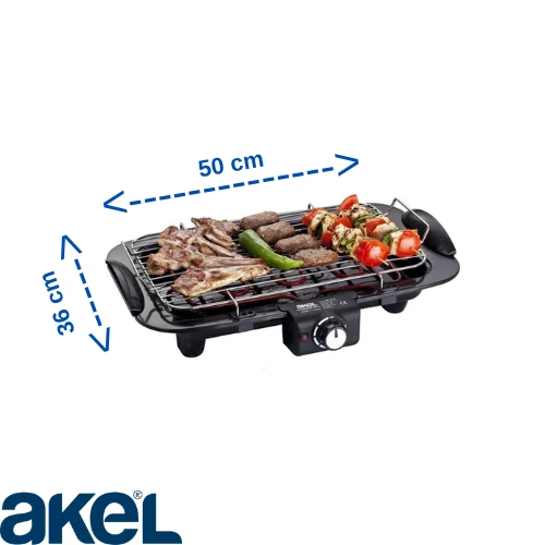 AKEL AB635 Termostatlı Elektrikli Barbekü – Çıkarılabilir Plakalı ve Damlama Hazneli - 2