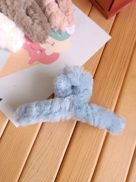 Peluş Tüylü Mandal Toka - 8