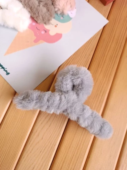 Peluş Tüylü Mandal Toka - 4