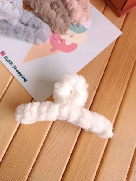 Peluş Tüylü Mandal Toka - 3