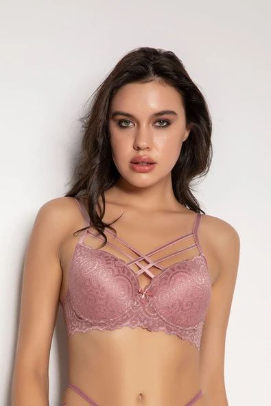 OROVİTA DESTEKLİ ÇİFT ÇAPRAZ DANTELLİ SÜTYEN 2300 - 2