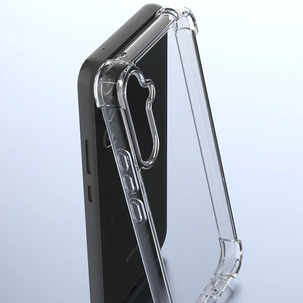 Samsung Galaxy A14 Kılıf Nitro Anti Shock Darbe Emici Köşe Korumalı Şeffaf Silikon Kapak - Resim 2