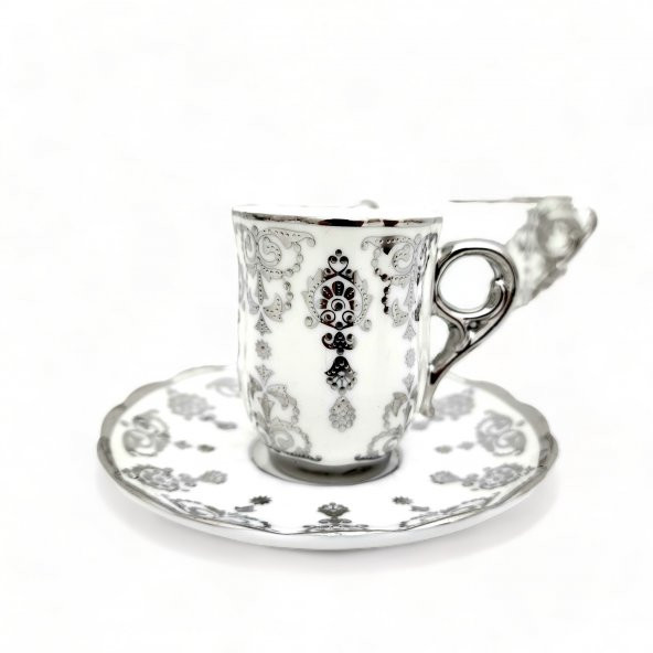 Aries Gümüş 6 Kişilik Kahve Fincanı Takımı - 90 ml - 3