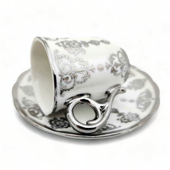 Aries Gümüş 6 Kişilik Kahve Fincanı Takımı - 90 ml - 2