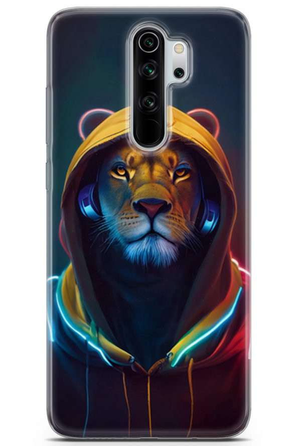 Xiaomi Redmi Note 8 Pro Uyumlu Kılıf Milano 06 Anime Aslan Koruyucu Kapak Lacivert