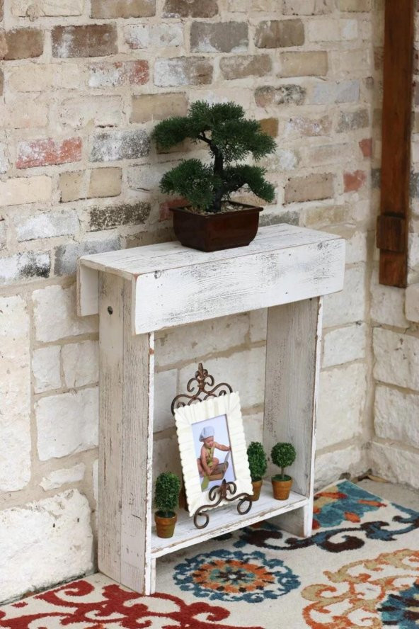 Alyones Wayfair Collection 66cm Masif Ahşap Konsol Sehpa - 1