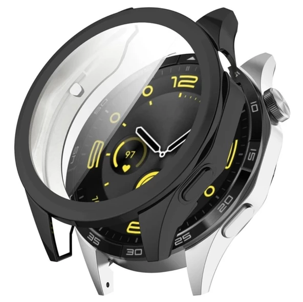 Huawei Watch GT4 46mm Uyumlu Kasa ve Ekran Koruyucu 360 Tam Koruma Silikon Kılıf - 2