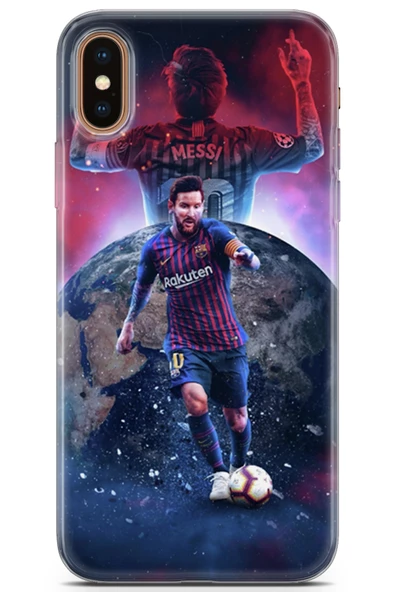 Apple iPhone XS Max Uyumlu Kılıf Milano 19 Lionel Messi Tam Koruma Kılıf Kırmızı - 1