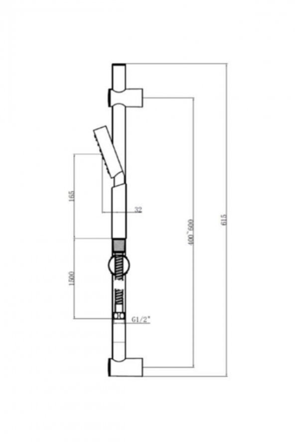 Basıcs 5 F Sürgülü El Duşu Krom N2821002 son - 2