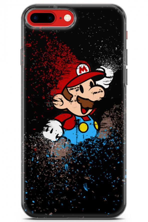 Apple iPhone 7 Plus - 8 Plus Uyumlu Kılıf Milano 24 Super Mario Darbe Emici Kılıf Kırmızı