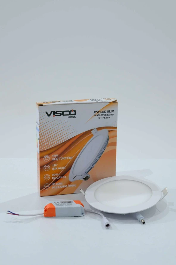 VİSCO 12W LED SLİM PANEL IP20 BEYAZ