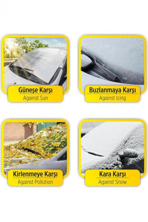 Araba Ön Cam Güneşlik Kar Buz Önleyici Oto Branda Araç Oto Güneşlik Güneş Koruyucu Araba Perdesi - 4
