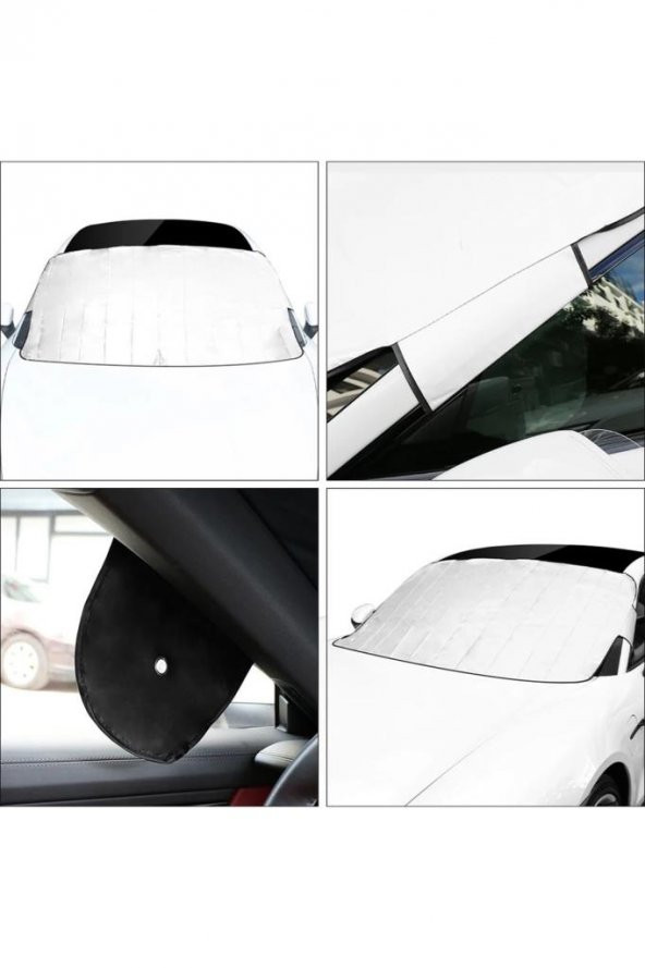 Araba Ön Cam Güneşlik Kar Buz Önleyici Oto Branda Araç Oto Güneşlik Güneş Koruyucu Araba Perdesi - 5