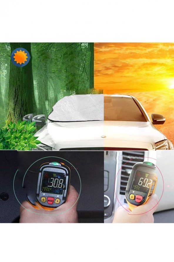 Araba Ön Cam Güneşlik Kar Buz Önleyici Oto Branda Araç Oto Güneşlik Güneş Koruyucu Araba Perdesi - 6