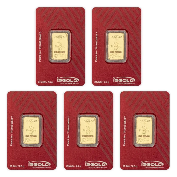 RimaGold 5 Adet 2.5 gr 24 Ayar İSGOLD Gram Altın