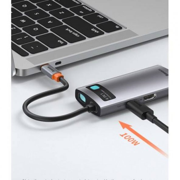 Baseus 4in1 Type-C HUB HDMI USB 2.0 USB 3.0 Usb Çoğaltıcı Görüntü Aktarım Kiti Macbook Laptop İpad - 3