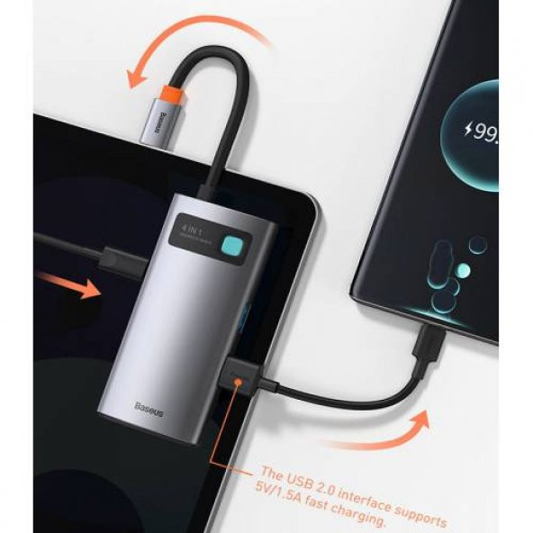 Baseus 4in1 Type-C HUB HDMI USB 2.0 USB 3.0 Usb Çoğaltıcı Görüntü Aktarım Kiti Macbook Laptop İpad - 4