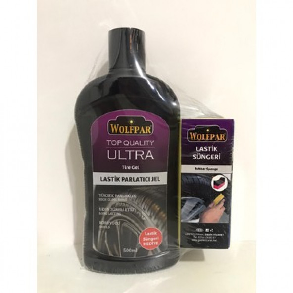 WOLFPAR ULTRA LASTİK PARLATICI JEL 500ML LASTİK SÜNGER HEDİYELİ