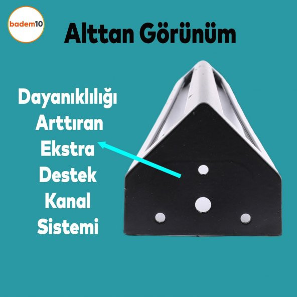Ovit Koltuk Baza Sehpa Masa Ayağı Metal Ayak 20 Cm Siyah - 4