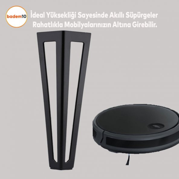 Ovit Koltuk Baza Sehpa Masa Ayağı Metal Ayak 20 Cm Siyah - 5
