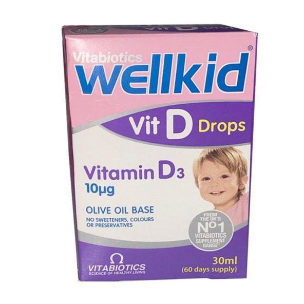 Vitabiotics Wellkid Vit D Drops Vitamin D3 10mcg 30ml Sprey