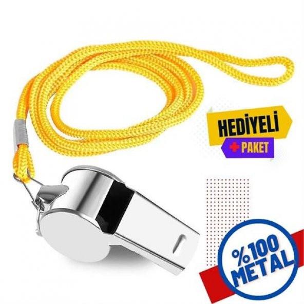Tekno-Firsat 12+2 Adet Sigefriedo Metal Spor ve Deprem Düdüğü
