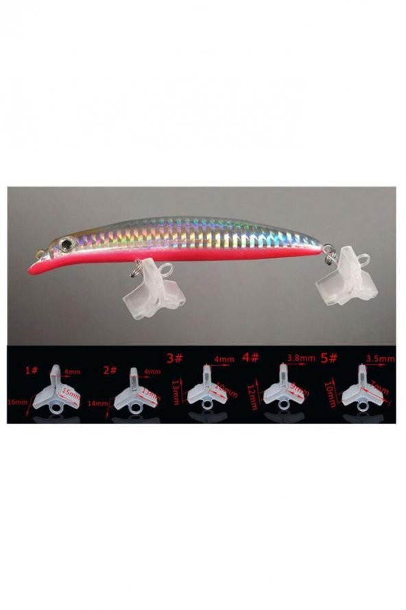 Plastik Sahte Yapay Yem 3 lü Kanca İğne Koruyucu Kapak 5 Boy 50 Adet - 5