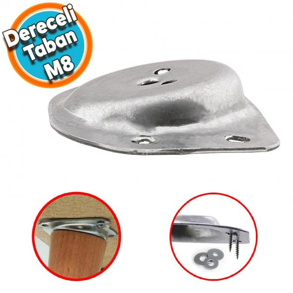 Mobilya Masa Sehpa Ayağı Bağlantı Aparatı Açılı Dereceli Ayak Tabanı Metal