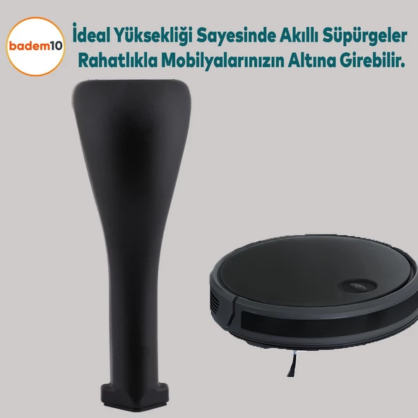 Masa Puf Tabure Tv Ünitesi Konsol Koltuk Ayağı Mobilya Ayakları Ayağı Metal Ayakları 20 Cm Siyah - Resim 5