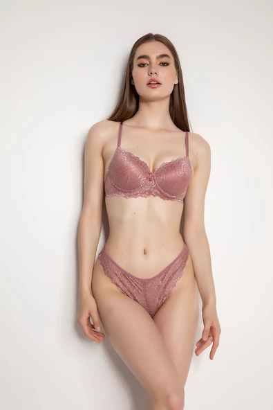 OROVİTA DESTEKLİ SLİP KÜLOTLU DANTELLİ SÜTYEN TAKIMI 4000 - 10