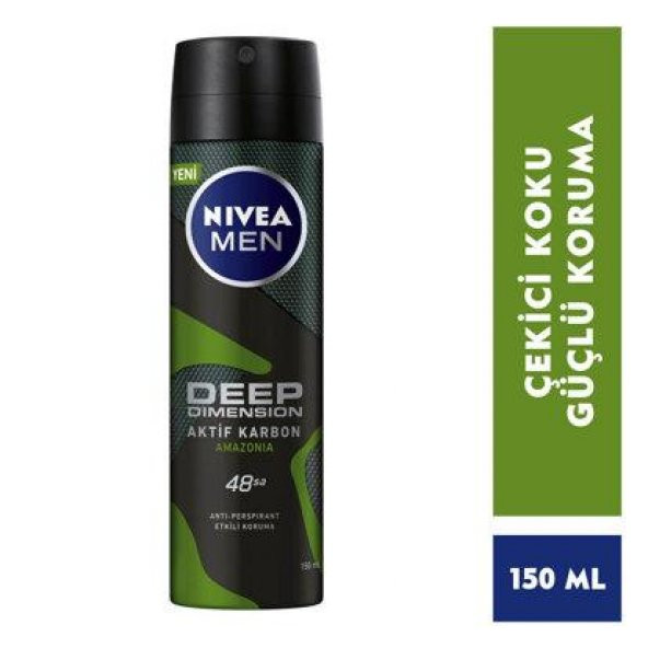 Nivea Men Deo Sprey Deep Dimension Amazonia 150 ml Erkek