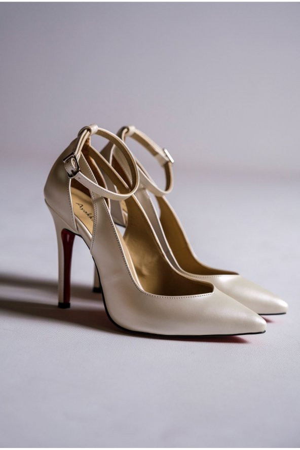 Bride Sedef Cilt Gelinlik Kadın İnce  Topuklu Ayakkabı Stiletto - 1