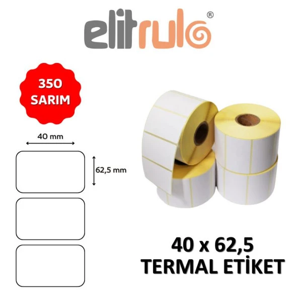 Elitrulo Barkod Etiketi 40x62.5 Termal - 350 Adet