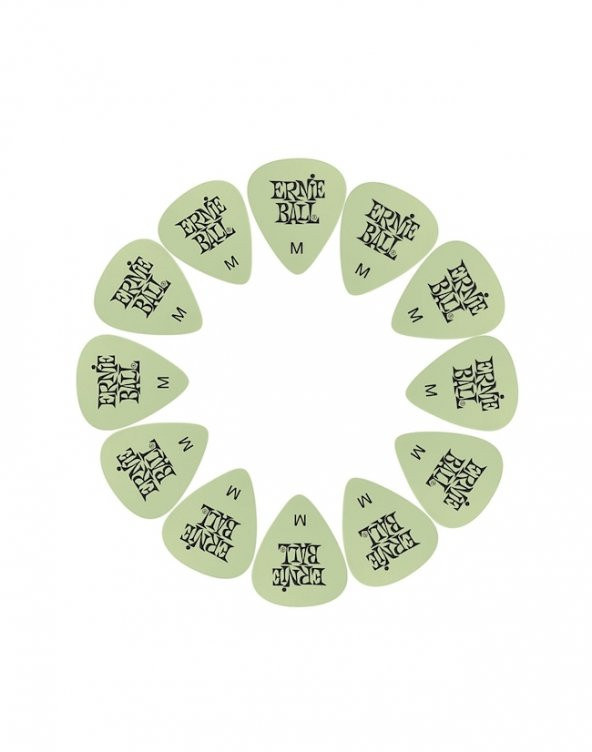 ERNIE BALL P09225 GLOW/DRK Medium Pena 12 Adet 0.72mm