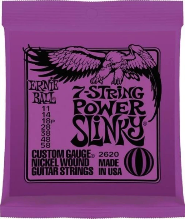 Ernie Ball 2620 7 Telli Elektro Gitar Teli (7 Telli) 11-58