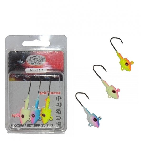 Mutant  Jig Head 14GR 6412 Body 3lü Mix Set Çift Yönlü Zoka Seti