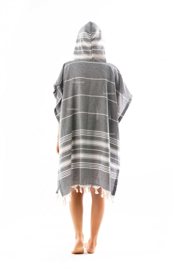 Formeya  Pamuklu Yetişkin Peştemal Panço Bornoz Plaj Havlusu - 2