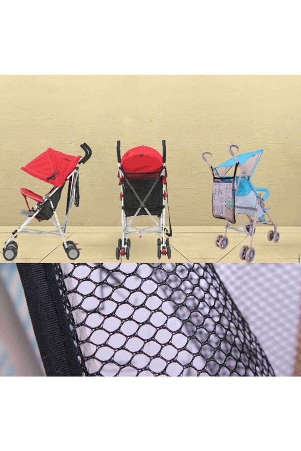 RevuBaby Bebek Arabası Çantası Puset Alışveriş Filesi Çocuk Arabası Askı Filesi 30x24 CM Çanta - 2