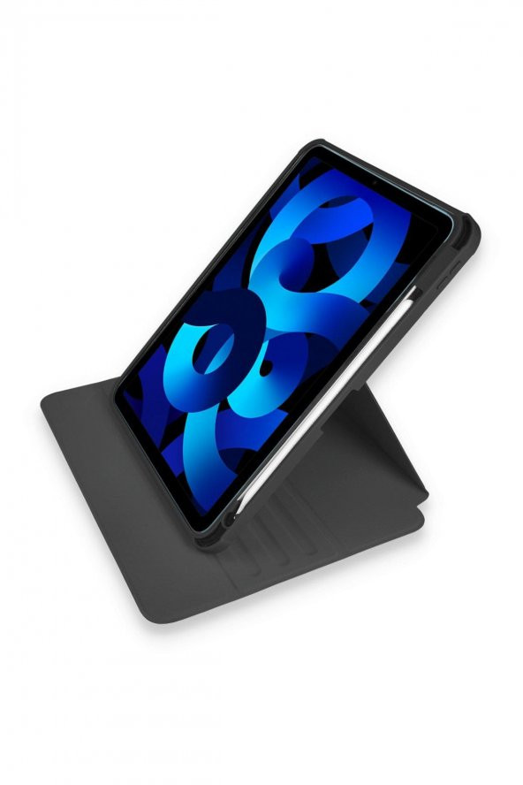 iPad 10.2 İnç (7.nesil) 360° Uyumlu Dönebilen Standlı Kalemlikli Kılıf - 10