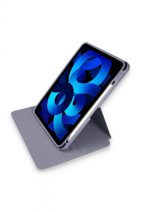 iPad 10.2 İnç (8.nesil) Uyumlu 360° Dönebilen Standlı Kalemlikli Kılıf - 3